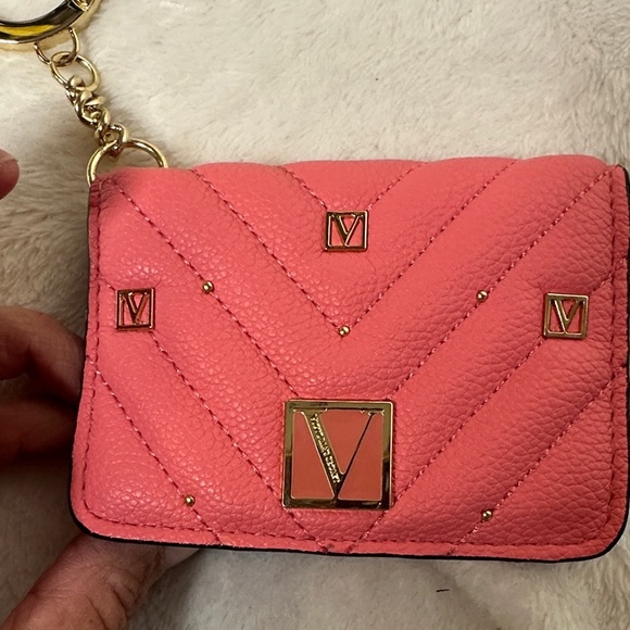 Victoria's Secret Pink Quilted Wristlet/ coin purse key chain - Picture 4 of 10